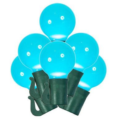 X8GCG49 Vickerman - 16 ft 25-Light Outdoor Teal LED G30 Christmas Light String - Green Wire