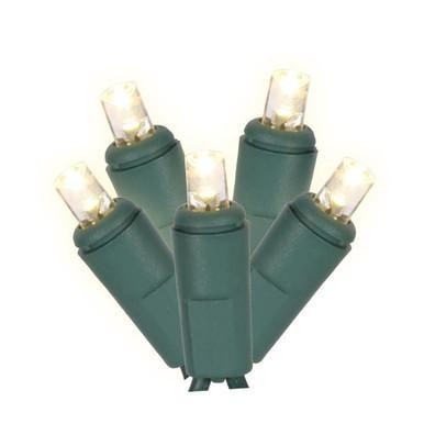  Vickerman X6G6801 - Warm White LED 100 ft Wide Angle Christmas Lights - Green Wire 