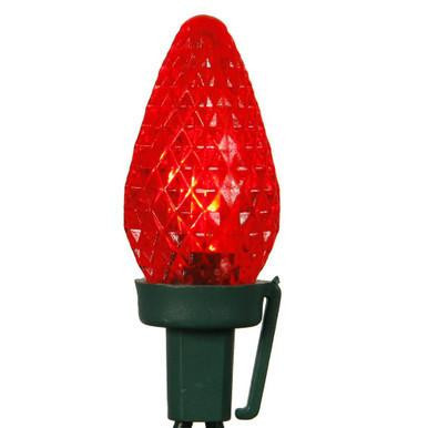 X8GC723 Vickerman - 16 ft 25-Light Outdoor Red LED C7 Christmas Light String - Green Wire