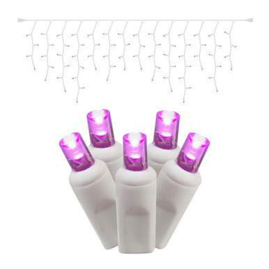  Vickerman X6W3306 - Purple LED Wide Angle Christmas Lights - White Wire 