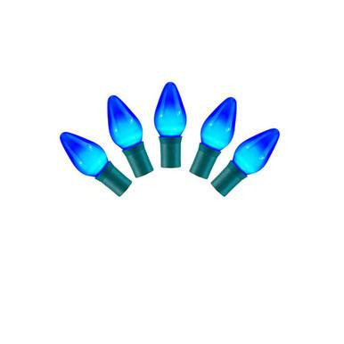 X8GC752 Vickerman - 16 ft 25-Light Outdoor Blue LED C7 Christmas Light String - Green Wire