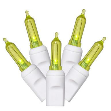 X4W7133 Vickerman - 34 ft 100-Light Outdoor Lime LED Mini Christmas Light String - White Wire