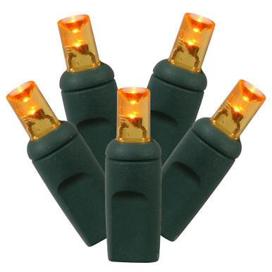 X6G6808 Vickerman - 200-Light Outdoor Orange LED Wide Angle Christmas Light String - Green Wire