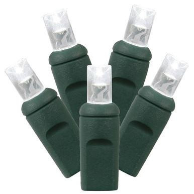 X6G6109 Vickerman - 100-Light Outdoor Pure White LED Wide Angle Christmas Light String - Green Wire