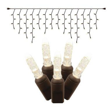 X6B3201 Vickerman - 70-Light Outdoor Warm White LED M5 Christmas Light String - Brown Wire
