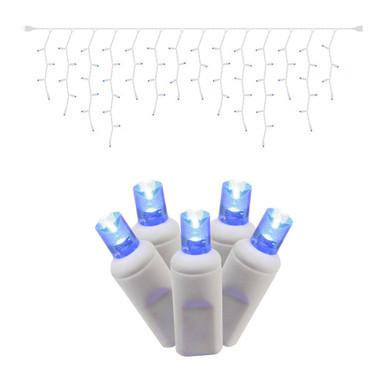 X6W3302 Vickerman - 70-Light Outdoor Blue LED Wide Angle Christmas Light String - White Wire