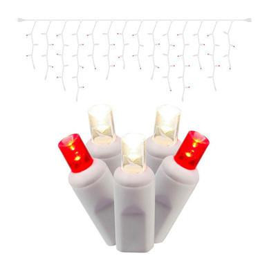 X6W3325CSA Vickerman - 70-Light Outdoor Red/Pure White LED Wide Angle Christmas Light String - White Wire