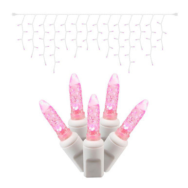 Vickerman X6W3110 9' LED Pink Icicle Christmas Light String