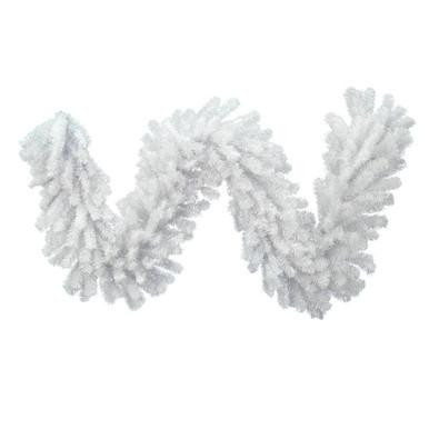  Vickerman A805818 – 9 ft Flocked Crystal White Garland – Unlit 
