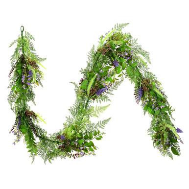 Vickerman FK180172 6 ft Natural Purple Maytime Garland Unlit