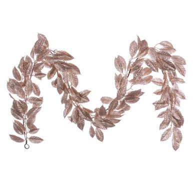 Vickerman FK221572 6 ft Cafe Latte Gardenia Glitter Garland Unlit