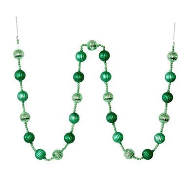  Vickerman M183544 – 6 ft Green Seafoam Green Stripe Ball Ornament Garland – Unlit 
