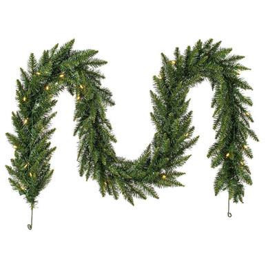 Vickerman A861106LED 9 ft Green Camdon Garland Warm White LED