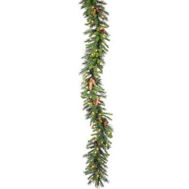  Vickerman A800915LED – 50 ft Natural Cheyenne Garland – Warm White LED 