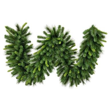  Vickerman G193614 – 9 ft Natural Bangor Mixed Pine Garland – Unlit 