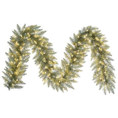  Vickerman K166415LED – 9 ft Champagne Champagne Garland – Warm White LED 