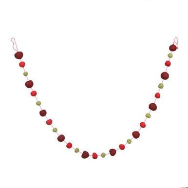  Vickerman JE221776 – 6 ft Burgundy Wool Pom Pom Garland – Unlit 
