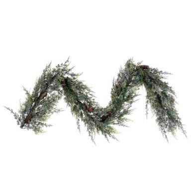Vickerman FQ224172 6 ft Natural Snow Cedar Hanging Garland Unlit