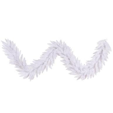 Vickerman K160314 9 ft Flocked White Fir Garland Unlit