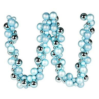  Vickerman N191232 – 6 ft Blue Baby Blue Assorted Ornament Ball Garland – Unlit 