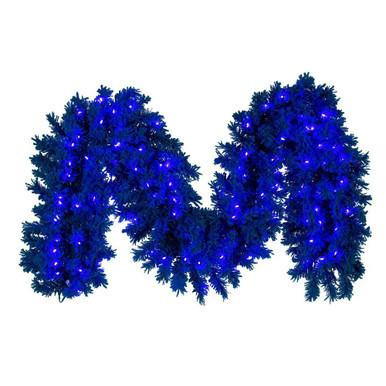 Vickerman K223315LED 9 ft Flocked Turquoise Garland LED