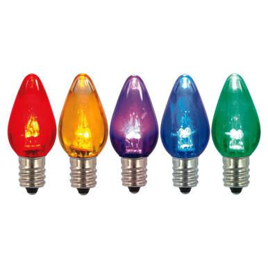 XLEDTC70-25 Vickerman - Multi Color LED C7 Christmas Bulbs - E12 Base - 25 Pack