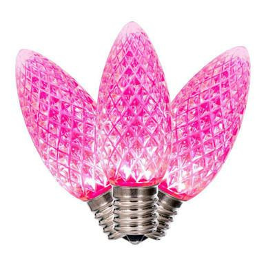 XLEDC99-25 Vickerman - Pink LED C9 Christmas Bulbs - E17 Base - 25 Pack