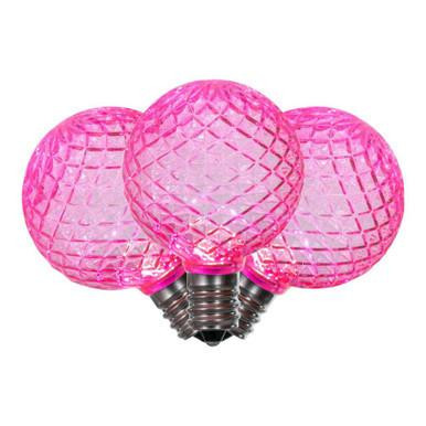 XLEDG49-25 Vickerman - Pink LED G40 Christmas Bulbs - E12 Base - 25 Pack