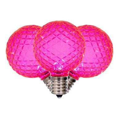 XLEDG69-25 Vickerman - Pink LED G50 Christmas Replacement Bulbs - E17 Base - 25 Pack
