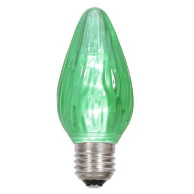 XLEDF14-25 Vickerman - Green LED F15 Flame Christmas Bulbs - E26 Base - 25 Pack