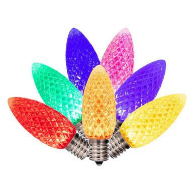 XLEDC90-25 Vickerman - Multi-Color LED C9 Christmas Bulbs - E17 Base - 25 Pack