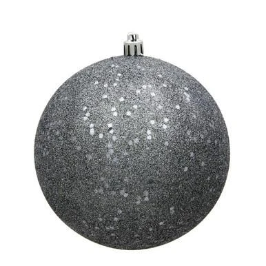 Vickerman N591287DQ - 4.75" Pewter Ball Christmas Ornament - 4 Pack