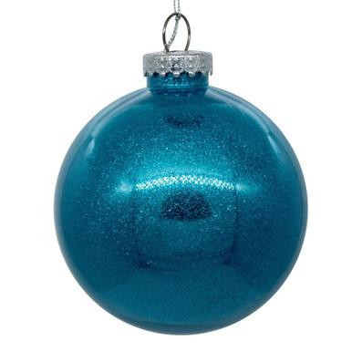 Vickerman N211012 - 4" Turquoise Ball Christmas Ornament - 6 Pack