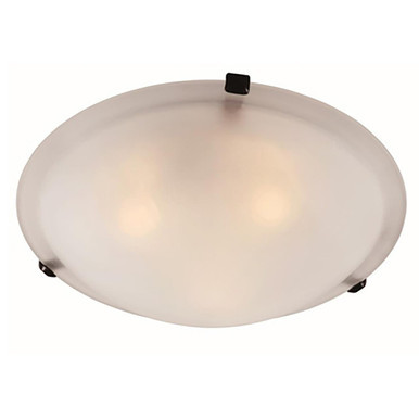 Trans Globe 58701 ROB – 15" Rubbed Oil Bronze Ceiling Light – White Marbleized Glass