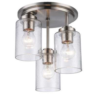 Trans Globe 80520-3 BN Mod Pod 3 - Light Glass Flush Mount