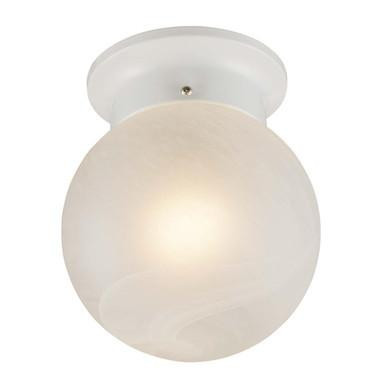 Trans Globe Lighting Trans Globe 3607 WH - 6" White Globe Ceiling Light - Marbleized Glass 