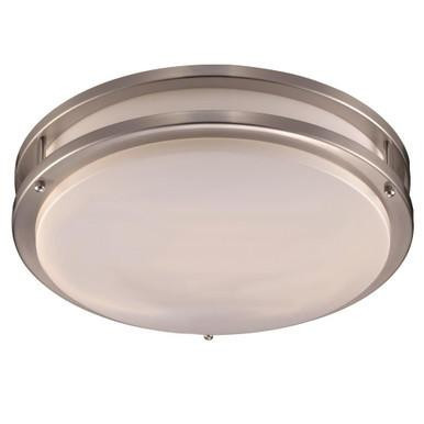 Trans Globe Lighting Trans Globe LED-10262 BN – 17" Brushed Nickel Round Ringed LED Ceiling Light – White Diffuser 