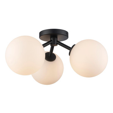 Trans Globe 11613 BK Modern 3-Light Haskell Flush Mount