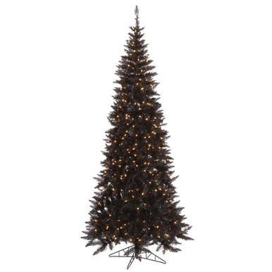 Vickerman K161656LED - 5.5' Black Slim Fir Pre-Lit Christmas Tree with Warm White LED Lights