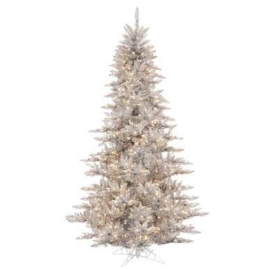 Vickerman K166866LED - 6.5' Silver Pre-Lit Christmas Tree with Warm White LED Lights