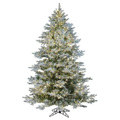Vickerman K173491LEDCC - 12' Flocked Kiana Pine Pre-Lit Christmas Tree with Color Changing 3mm LED Lights