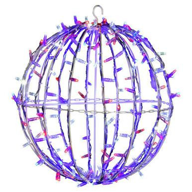 X20LED31 Vickerman - 6 ft Outdoor Red White Blue LED Christmas Hanging Sphere - 180 Lights