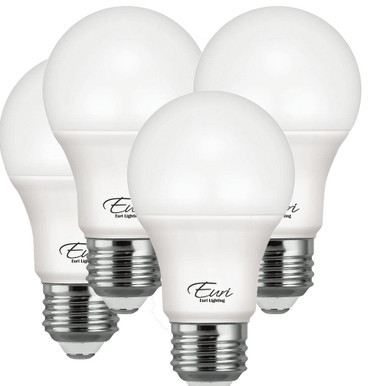 Euri Lighting EA19-6100-4 - 9W LED Light Bulb - 3000K - 4 Pack