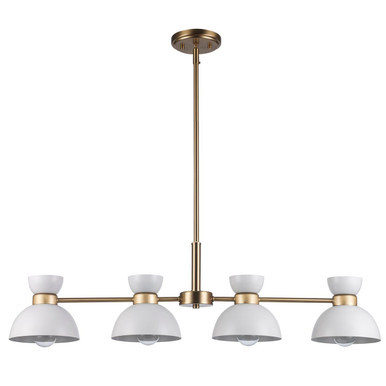Trans Globe 71856 WH-AG Azaria 4 - Light Linear Pendant