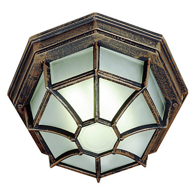Trans Globe 40582 RT Benkert 1-Light, Weblike Design, Enclosed Flush Mount Ceiling Lantern Light