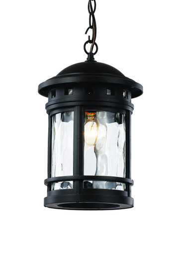 Trans Globe 40375 RT Boardwalk Collection 1-Light, Outdoor Hanging Lantern Pendant with Water Glass