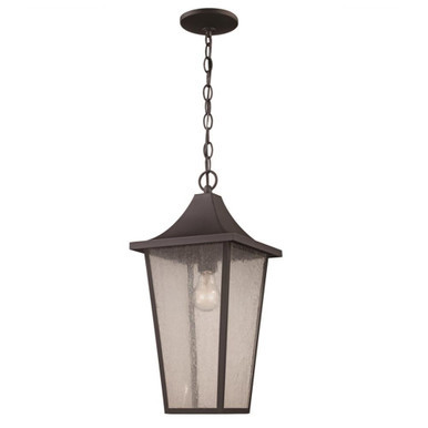 Trans Globe 50933 BK Rasmussen 1-Light Seeded Glass Hanging Pendant Lantern