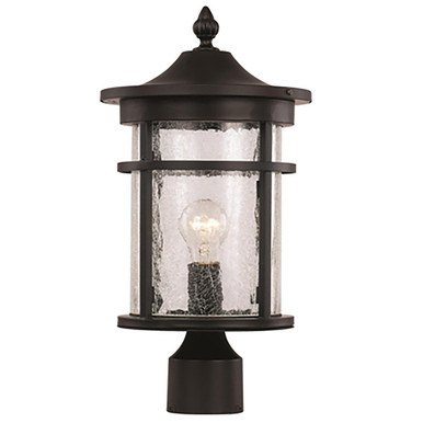 Trans Globe 40383 BK Avalon Crackled Glass Outdoor Post Mount Lantern Head