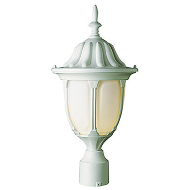 Trans Globe 4042 WH Hamilton 1-Light Opal Glass Traditional Outdoor Post Mount Lantern Head
