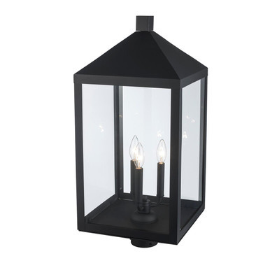Trans Globe 51536 BK Storm 3-light Outdoor Post Mount